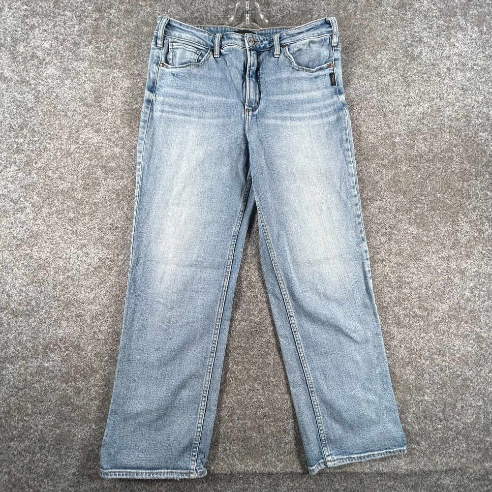 Silver Jeans Eyes On Wide Straight Jeans Womens 32x28 Light Blue Denim High Rise